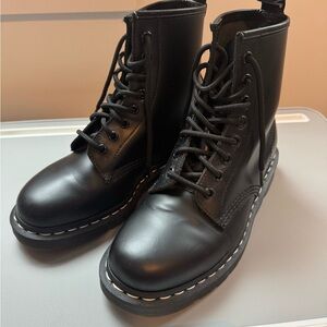 Black Leather Dr. Martens 1460 Contrast Stitch size 8